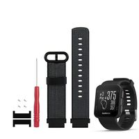 DuiGong Nylon Strap Compatible for Garmin Forerunner 35 Bands Replacement with Watch Adapter (Black, Large)