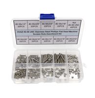 HVAZI #2-56 UNC Stainless Steel Phillips Flat Head Machine Screws Nuts Assortment Kit