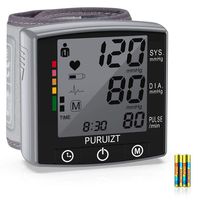 Wrist Blood Pressure Monitor, Puruizt Accurate Automatic Digital Blood Pressure Machine with Portable Carrying Case, Large Display and 2x120 Readings Memory Dual Users Mode for Home Use