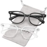 MEETSUN Blue Light Blocking Glasses for Women Men Nerd Eyeglasses Frame,Anti Eye Strain Computer Glasses for Reading/Gaming (Black + Clear / 2 PACK, 0.0)