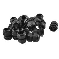 uxcell 20 Pcs Black Plastic Waterproof Connector PG19 12-15mm Diameter Cable Gland