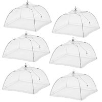 (6 Pack) Esfun Large Pop-Up Mesh Screen Food Cover Tent Umbrella, 17 inch, Reusable and Collapsible Outdoor Picnic Food Covers Mesh, Food Cover Net Keep Out Flies, Bugs, Mosquitoes