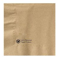 Hoffmaster 126378 Kraft Beverage Napkin, 1 Ply, 1/4 Fold, 10" x 10", Natural (Packs of 1000)