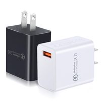 Quick Charge 3.0 USB Wall Charger, OKRAY 2 Pack 18W Fast Charging USB Power Adapter with Wall Plug Compatible 10W QI Wireless Charger, iPad Pro, Tablets, iPhone, Samsung Galaxy, LG, HTC (Black White)