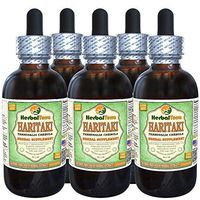 Haritaki, Giant Crepe-Myrtle (Terminalia Chebula) Dried Fruit Alcohol-Free Liquid Extract (Brand Name: HerbalTerra, Proudly Made in USA) 5x2 oz