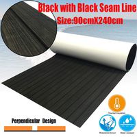 CHURERSHINING EVA Faux Teak Decking Sheet for Boat Yacht Marine Flooring Mat Non-Slip Mat Self-Adhesive Carpet 94.5" x35.4" (Black in Black)