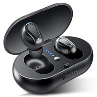 True Wireless Earbuds Bluetooth 5.0 Earphones - Wireless in Ear Headphones Headset Stereo Sound Deep Bass Built in Mic Single/Twin Mode 24H Playtime with Charging Case for Sport Running