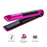 Portable Cordless Hair Straightener for Travel Mini USB Rechargeable Flat Iron with Ceramic Plates By PRITECH