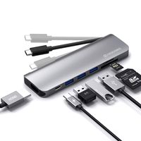 USB C Hub Adapter, HOGORE 7-in-1 Type C Hub with 4K USB C to HDMI, PD Charging, USB3.0, SD/TF Reader, Compatible with MacBook Pro/Air,HP Spectre,Dell XPS,Galaxy Book/S8/S9/Note8/10,USB C Dock Dongle