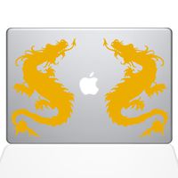 The Decal Guru Double Dragon MacBook Decal Vinyl Sticker - 11" MacBook Air - Yellow (1055-MAC-11A-SY)