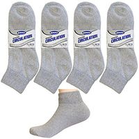 12 Diabetic Ankle Circulatory Socks Health Support Men Loose Fit Grey 10-13