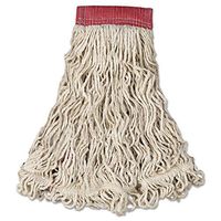 Rubbermaid Commercial C153WHI Swinger Loop Wet Mop Head, Large, Cotton/Synthetic, White, 6/Carton