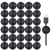 Weoxpr 30 Pack Cable Clips, Desktop tough adhesive Cable Organizer, One Channel Cord Management System for Computer, Electrical, Charging or Mouse, Usb Cord