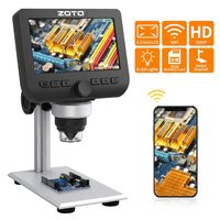 Digital Microscope, ZOTO 4.3inch 1080P Full HD LCD WiFi Microscope Camera 1000X Magnification Build in Rechargeable Battery 32GB USB Microscope for Kids, Students, Lab,Edu.Support IOS Android Phone,PC