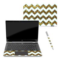 MightySkins Skin Compatible with HP Pavilion x360 14" (2018) - Glitzy Chevron | Protective, Durable, and Unique Vinyl Decal wrap Cover | Easy to Apply, Remove, and Change Styles | Made in The USA
