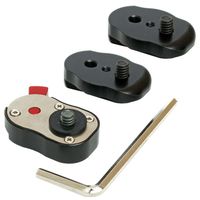 1/4" Miniature Quick Release Plate System with extra plate for any hot shoe mount, articulated magic arm mount or tripod will allow quickly switch monitor/accessory between different types of mounts