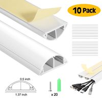 AGPTEK On-Wall Cord Cover 15.75 Inch Cable Management Channel to Conceal Cords, Cables or Wires, with Adhesive Tapes and 20 Screws