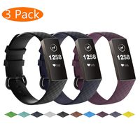 KingAcc Compatible Fitbit Charge 3 Bands, Soft Silicone Replacement Band for Fitbit Charge 3, Charge 3 SE, with Metal Buckle Wristband Strap Women Men (3-Pack,Large)