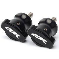 Black Aluminum CNC 8mm Swingarm Arm Spool Sliders With logo For Honda CBR 600 1000 250 650 300 RR