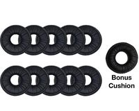 Global Teck Headset Leatherette Ear Pads - 10-Pk w/Bonus | Compatible with Mitel, Jabra and Plantronic CS50, CS55, 2100, 2110, 2124, 2125, 9300, 9330, 9350 Cordless Headsets | 67063-01, 14101-08