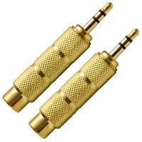 Seismic Audio - SAPT122-2Pack - 2 Pack of 1/4" Female to 1/8" Male Adapter (Gold) - Converter for iPod, iPhone, Android, MP3, Laptop, etc
