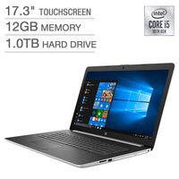 HP 17.3" HD+ SVA BrightView WLED-Backlit Touchscreen Laptop, 10th Gen Intel Quad-Core i5-10210U up to 4.2GHz, 12GB DDR4, 1TB HDD, Backlit Keyboard, Wireless-AC, Bluetooth, Webcam, HDMI, Windows 10