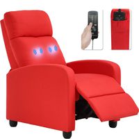 Recliner Chair for Living Room Winback Massage Recliner Single Sofa Sofa Reading Chair Home Theater Seating Reclining Chair Modern Easy Lounge with Fabric Padded Seat Backrest (Orange)