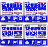 U.S. Pumice 1001 Pumie Scouring Stick, Heavy Duty, HDW, Remove Stains, Hard Water Rings, Rust and Paint, Carbon Buildups, (4 Pack)