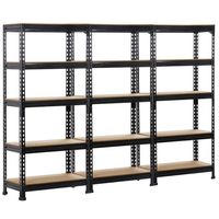 Yaheetech 3 PCS 5-Shelf Heavy Duty Shelving Units and Storage Shelves Rack Garage