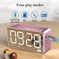neneleo Portable LED Display Alarm Clock Wireless Stereo Bluetooth Speaker Music Player Computer Speakers