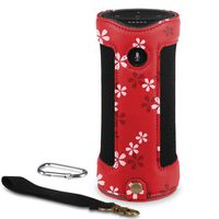 Fintie Carrying Case for Amazon Tap - Premium Vegan Leather Protective Sling Cover with Removable Holding Strap + Carabiner Keychain for Amazon Tap Alexa Portable Bluetooth Speaker, Floral Red