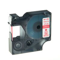 GREENCYCLE Compatible for DYMO D1 45015 S0720550 Label Tape 1/2" (12mm) x 23ft use in LabelManager 210D 220P 260P 280 360D 420P PnP LabelWriter 450 400 Duo 3M PL300 Label Maker (Red on White, 1 Pack)