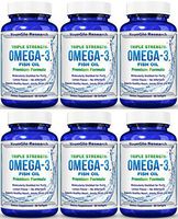 Fish Oil Pills - Pharmaceutical Quality - Triple Strength Omega 3 Burpless Capsules (6 Pack)