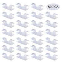 80 Pcs Cable Clips with Self-Adhesive Pads Desktop Wire Clear Up Clips Holder Wire Tie Cable Clamp Cord Management, Clear