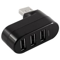 uxcell USB 2.0 Self Power 3 Port Cube Hub Black for Laptop Notebook