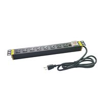 Trenztek 8 Outlets 90 Degree Design Network Grade PDU Power Strip Surge Protector, 1U/15A/120V Aluminum Alloy Power Distribution Unit with Rackmount and Screws