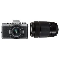 Fujifilm X-T100 Mirrorless Digital Camera w/XC15-45mmF3.5-5.6 OIS PZ Lens - Dark Silver + Fujinon XC50-230mmF4.5-6.7 OIS II Black