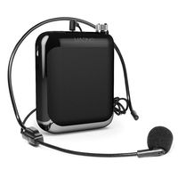 Portable Voice Amplifier MAONO C01 Lightweight Cardioid Rechargeable Wired Microphone with Waistband and LED Display, Support FM/MP3/TF card for Teachers, Tour Guides, Coaches, Training, Promotion