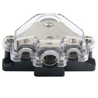 ZOOKOTO Power Distribution Block, Auto Car Audio Amplifier 1 in 3 Ways Fuse Holder Circuit Protector (3 Way)-Silver