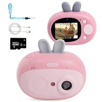 beiens Digital Video Camera for Kids, Selfie Dual Cameras, 2.0 inch HD IPS Screen, 800W, 1080P, USB Charge, SD Card Include, Best Birthday Toys for Girls and Boys (Rabbit Pink)