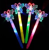 6 Pieces Light up Crystal Led Flashing Butterfly Toy Wands