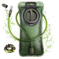 Hydration Bladder 2 Liter Leak Proof Water Reservoir, Military Water Storage Bladder Bag, BPA Free Hydration Pack Replacement, for Hiking Biking Climbing Cycling Running, Large Opening, Green
