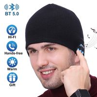 Bluetooth Beanie Hat Bluetooth Wireless Knit Cap Beanie with Stereo Headphones Earphones Speakers Hands-Free Calling for Men Women Stocking Stuffer