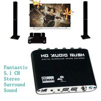 Luzan 5.1 Audio Rush Digital Sound Decoder Converter Optical SPDIF Coaxial Dolby AC3 DTS Stereo(R/L) to 5.1CH Analog Audio (6RCA Output)