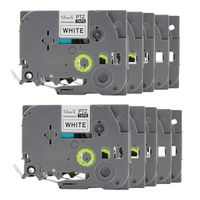 PUTY Compatible Brother Laminated Strong Adhesive Label Tape Tze-S231 for Brother P-touch Label Maker,12mm8m Black on White 10pack