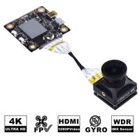 FPV Camera Hawkeye Firefly 4K Split Camera 2.7K 60fps 1080P 120fps 12MP Mini HD Recording FPV Camera H.265 NTSC PAL Switchable FOV 160 Degrees Low Latency TV Output for FPV Racing