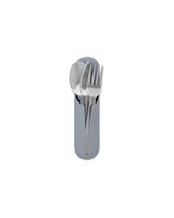 W&P WP-PUT-SL Porter Utensils, Portable & Compact Set of Stainless Steel Silverware with Silicone Sleeve, Spoon, Fork, Knife for Lunch on the Go, One Size, Slate