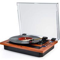 Turntable Vinyl Record Player Support Wireless in & Out Record Player Built in Stereo Speakers Turntable Vinyl Records 3 Speed Turntable Player Support Vinyl-to-MP3 Record