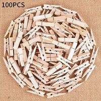 Sagton Mini Wooden Craft Clothespins 100pcs 35 mm Mini Natural Wood Craft Decoration Screen Photo Paper Craft Clip