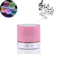 Hipipooo Mini Wireless Speaker, Portable Bluetooth LED Speaker with Multicolored LED Light/3.5mm AUX Input and Mic for Bluetooth Equipment and PC Cellphone Tablets Desktop Laptop Etc (Pink)